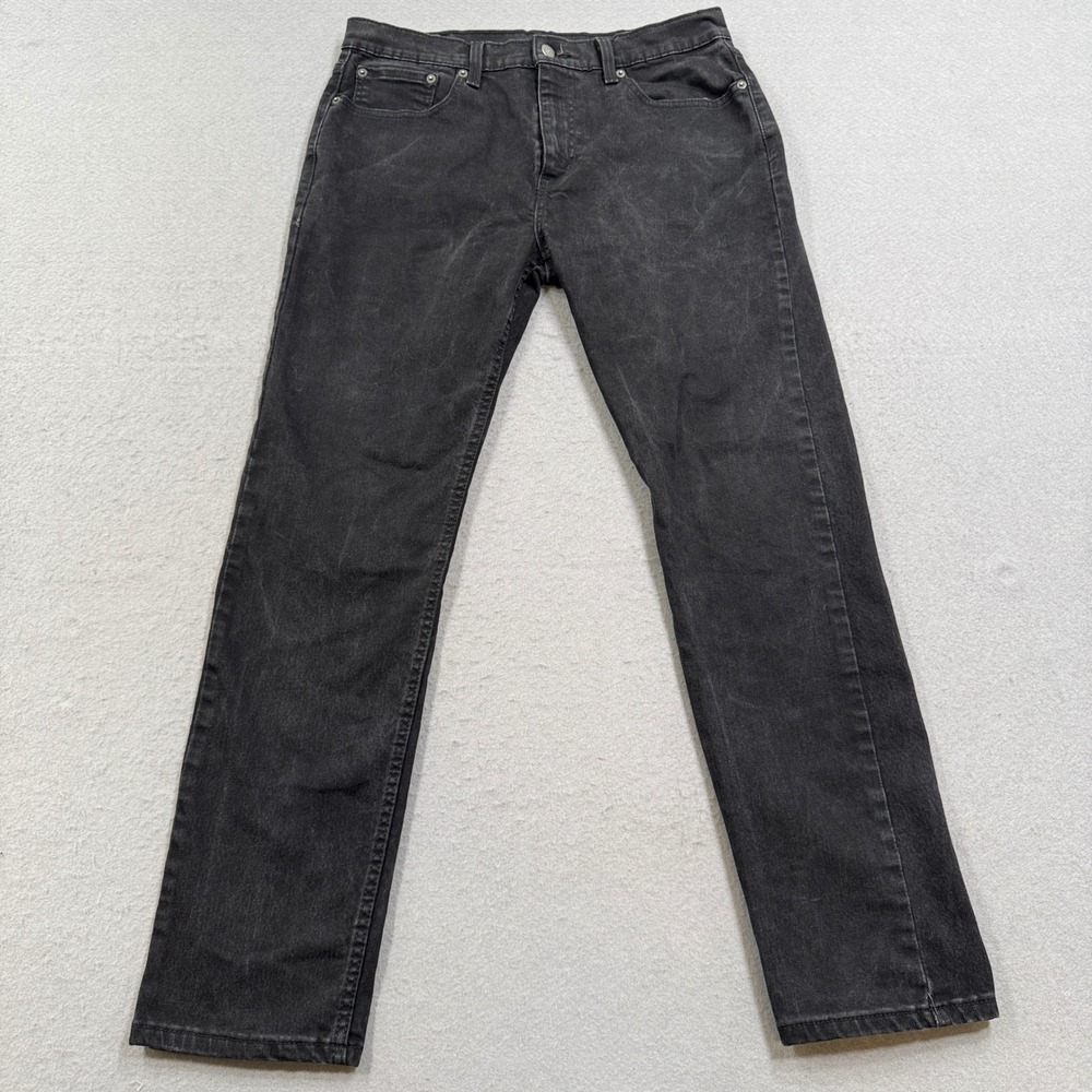 Levi's 502 Jeans Men's 33x32 Black Faded Denim Tapered Leg High Rise Black Label